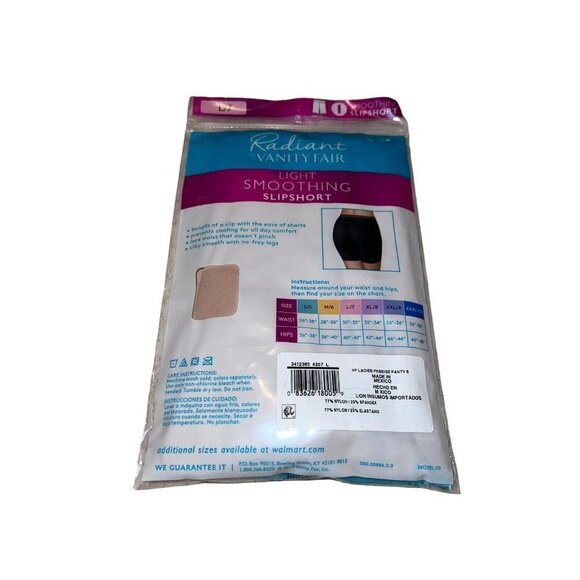 NIB VANITY FAIR Radiant Light Smoothing Slip Short NUDE Beige Sz L - Picture 2 of 6